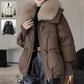 Women's Padded Short Coat Faux Fur Collar