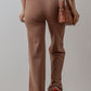 Straw Yellow High Waist Straight Leg Knitted Pants