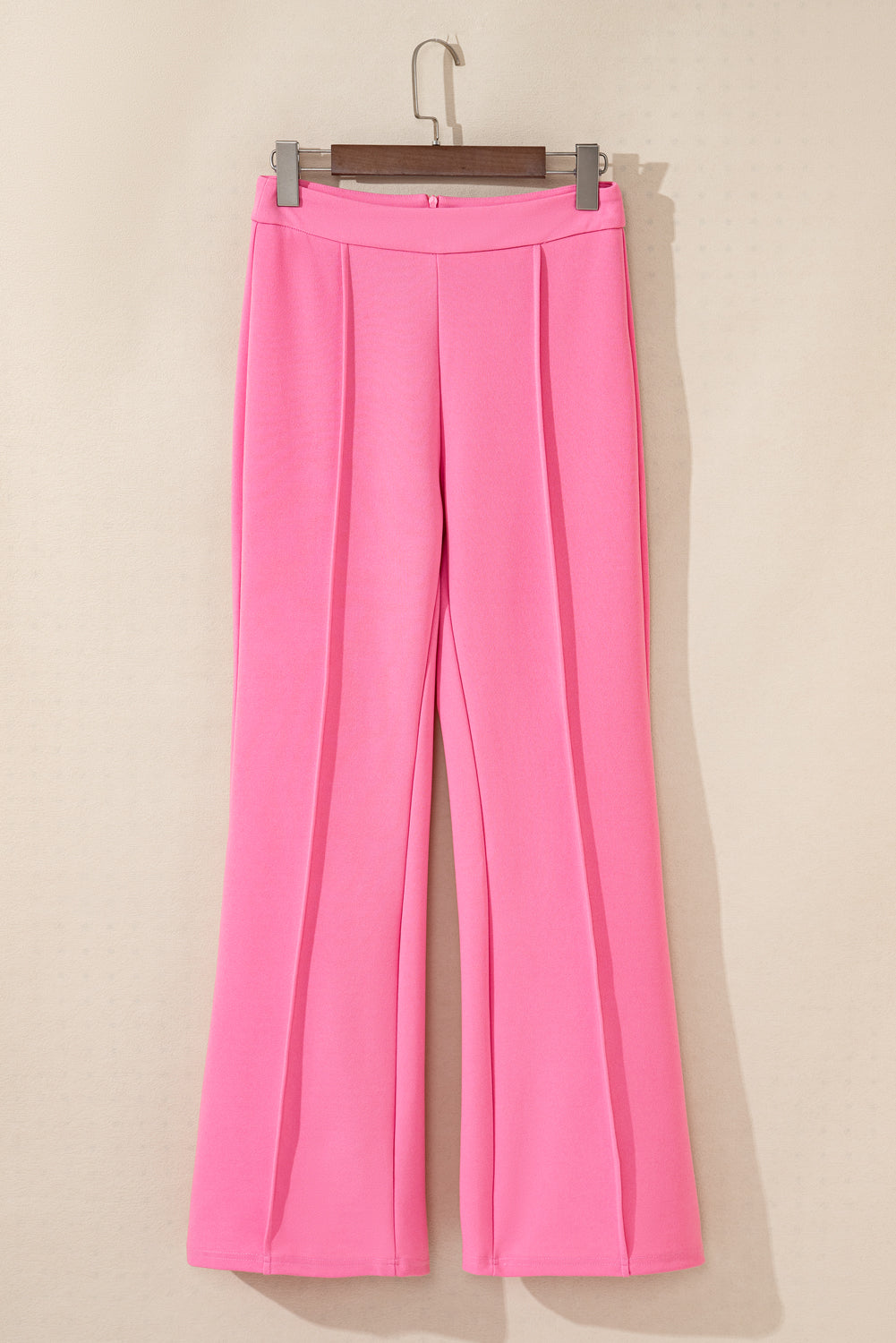 Sachet Pink High Waist Central Seam Flared Trousers