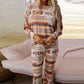 Multicolour Aztec Print Puff Sleeve Pullover and Trousers Lounge Outfit