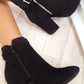 Buckle Faux Suede Ankle Boots