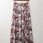 Brown Floral Print High Waist Maxi Skirt