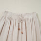 Beige Smocked High Waist Wide Leg Plus Size Pants