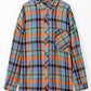 Orange Plus Size Plaid Print Buttoned Shirt