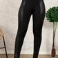 Black Leather Panel Patchwork High Waist Leggings