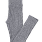 Grey Wide Waistband Ribbed Textured Knit Leggings