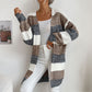 Long Buttonless Colourblock Sweater Cardigan