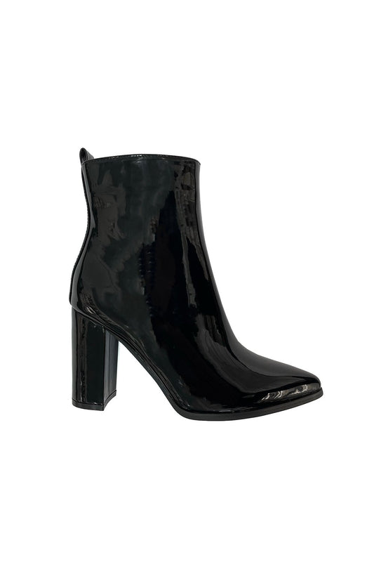 Block Heel Ankle Boots with Zip Detail