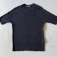 M&S Navy Rib Short Sleeve Top Size L