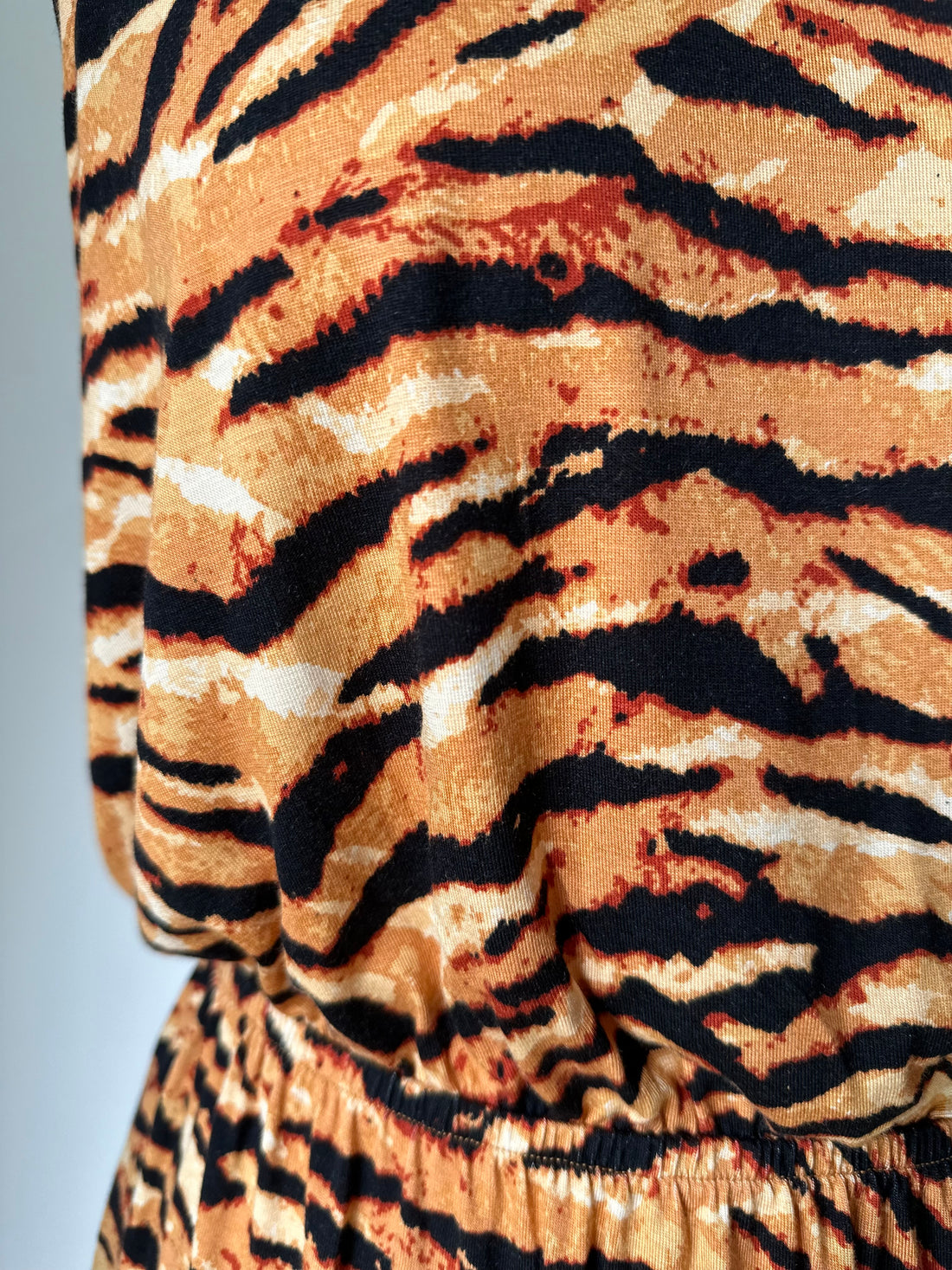 Very Animal Print Jersey Dress Size 10 Sleeveless Pockets - BB Fashion Outlet