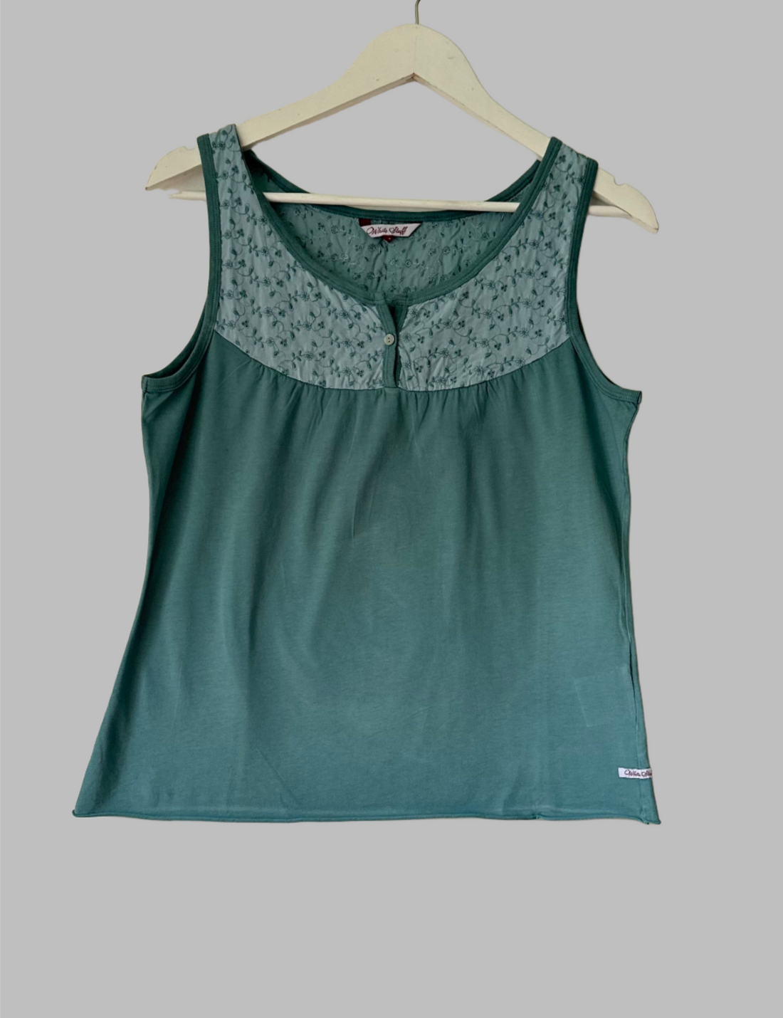 White Stuff Teal Cotton Sleeveless Vest Top Broderie Lace Sizes 8, 10, 12, 14 - BB Fashion Outlet