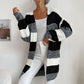 Long Buttonless Colourblock Sweater Cardigan