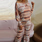 Multicolour Aztec Print Puff Sleeve Pullover and Trousers Lounge Outfit