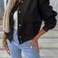 Black Big Pockets Baseball Collar Jacket