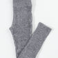 Grey Wide Waistband Ribbed Textured Knit Leggings