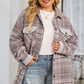 Pink Plus Size Macrame Plaid Coat