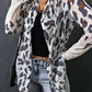 White Vintage Leopard Print Open Cardigan