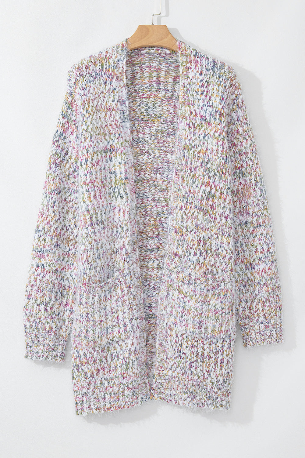 Yellow Multicolour Confetti Open Front Knit Cardigan