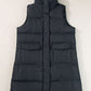 Black Windproof Longline Full Zipper Puffer Gilet with Pockets