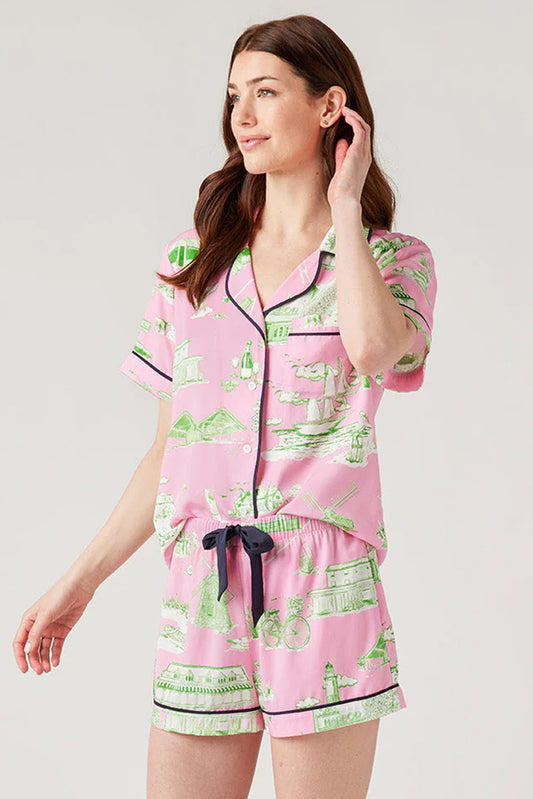 Pink Holiday Resort Short 2pcs Pyjama Set