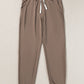 Dark Brown Drawstring Waist Pocketed Joggers