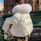 Women's Padded Short Coat Faux Fur Collar