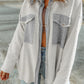 Grey Contrast Flap Pockets Relaxed Shacket