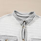 Grey Contrast Flap Pockets Relaxed Shacket