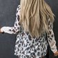 White Vintage Leopard Print Open Cardigan