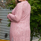 Pink Open Knit Button-Up Plus Size Cardigan