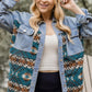 Blue Aztec Printed Denim Jacket