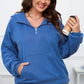 Bluing Plus Size Mineral Wash Zip up Hoodie