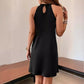 Mini Halter Sleeveless Dress Black