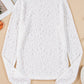 White Flower Lace See Through Mock Neck Long Sleeve Top