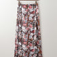 Brown Floral Print High Waist Maxi Skirt