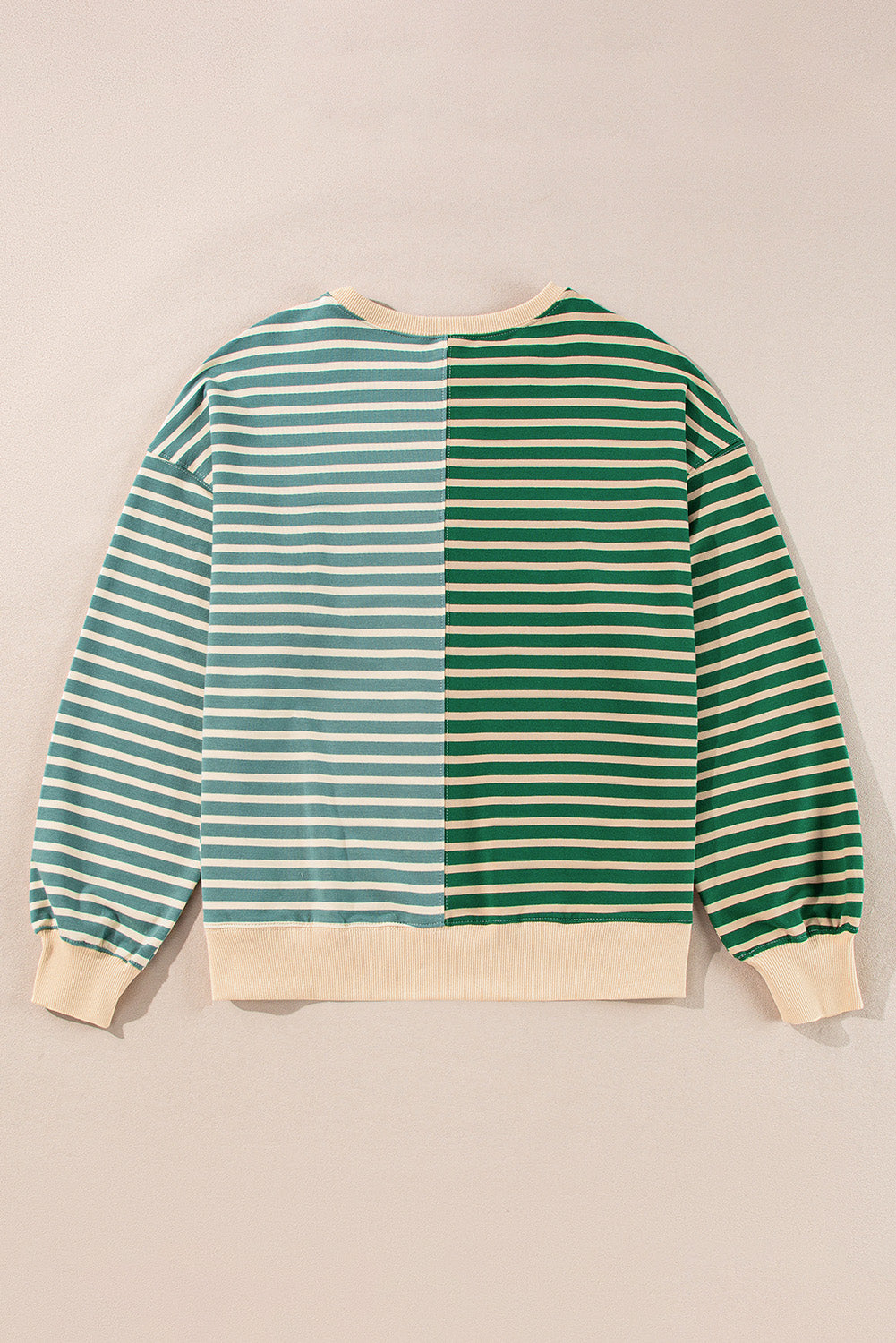 Brown Stripe Casual Stripe Colourblock Drop Shoulder Oversize Sweatshirt