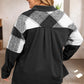 Black Plaid Patchwork Plus Size Corduroy Shacket