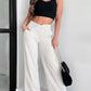 Light Grey Cross-Waist Wide Leg Lounge Trousers