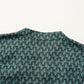 Green Geometric Print Notched Neck Puff Sleeve Blouse