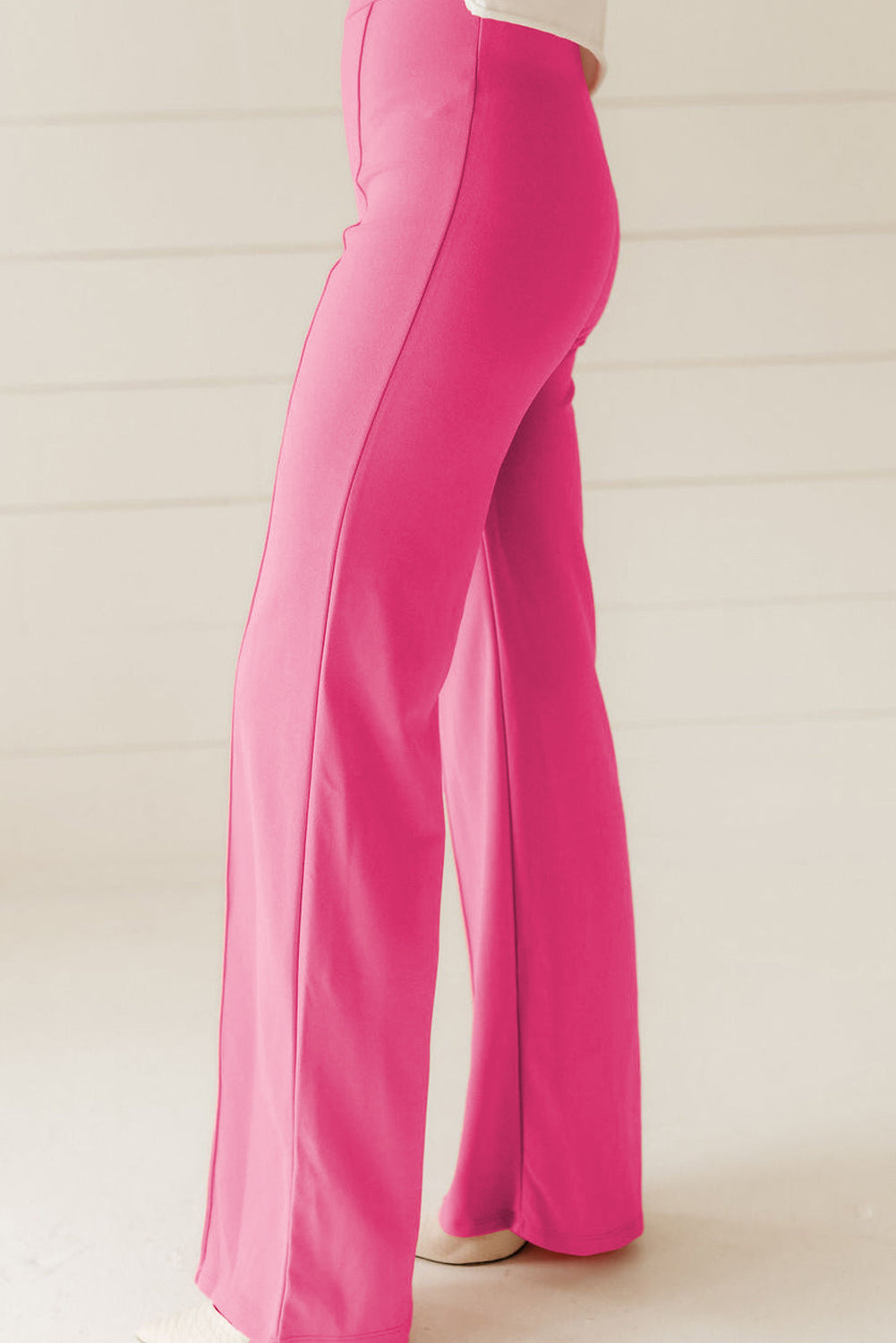 Sachet Pink High Waist Central Seam Flared Trousers