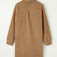 Khaki Contrast Flap Pocket Single Breasted Teddy Coat