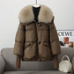 Women's Padded Short Coat Faux Fur Collar