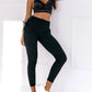 Black Side Lace up Ribbed Leggings