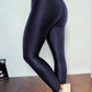 Black Crossed Dip Waist Sleek Leather Leggings