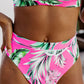 Rose Tropical Print Textured Bikini Bottoms