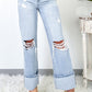 Beau Blue Light Wash Distressed Flare Jeans