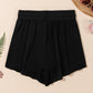 Black High Waisted Drawstring 2-in-1 Side Pocket Color Block Bikini Shorts