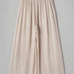 Beige Smocked High Waist Wide Leg Plus Size Pants