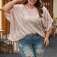 Apricot Plus Size Sequined V Neck Boxy Top