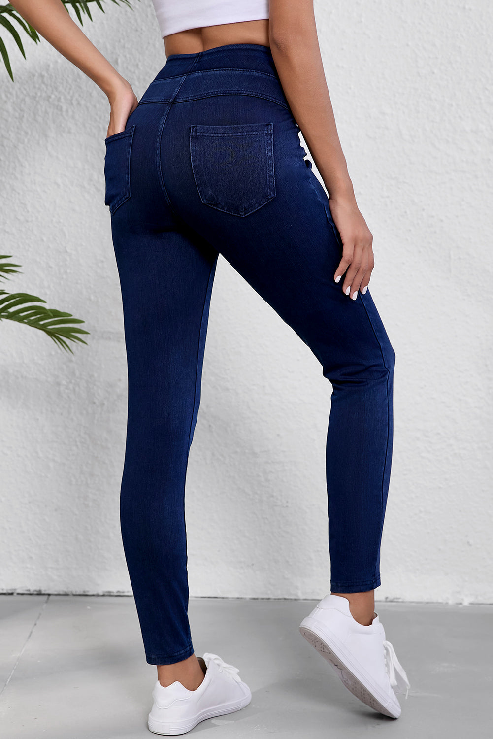 Ashleigh Blue Solid Colour High Waist Stretchy Slim Fit Jeggings